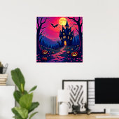 Spooky Halloween Spuk Mansion Art Poster (Heimbüro)