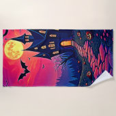 Spooky Halloween Spuk Mansion Art Strandtuch (Vorderseite)
