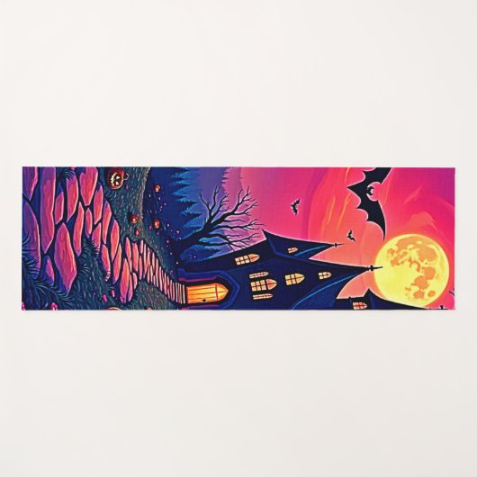 Spooky Halloween Spuk Mansion Art Yogamatte (Vorderseite (Horizontal))