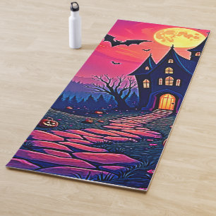 Spooky Halloween Spuk Mansion Art Yogamatte