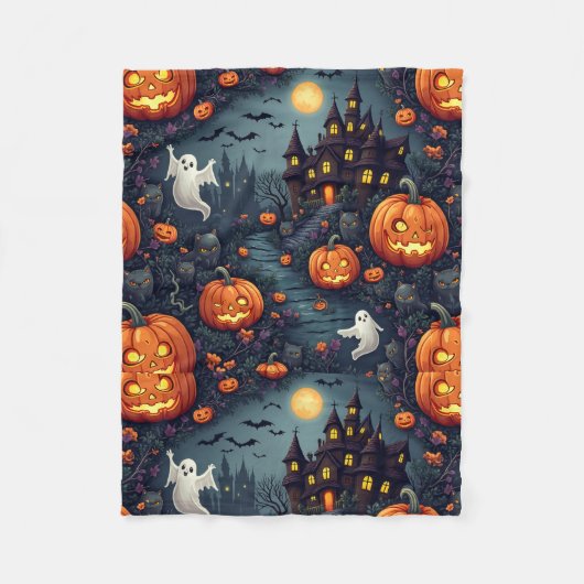 Spooky Halloween Spuk Nacht Kleine Fleece Blanke (Vorderseite)