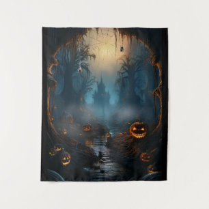 Spooky Halloween Spuk Spinnenweg Wandteppich