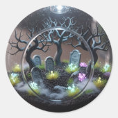 Spooky Halloween Spuk Terrarium Runder Aufkleber (Vorderseite)