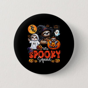Spooky Halloween Squad Drei Horror Sloths Cosplay Button