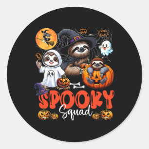 Spooky Halloween Squad Drei Horror Sloths Cosplay Runder Aufkleber