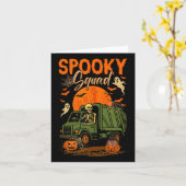 Spooky Halloween Squad Skeleton Driving Garbage Tr Karte (Gelbe Blume)