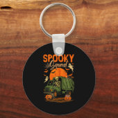 Spooky Halloween Squad Skeleton Driving Garbage Tr Schlüsselanhänger (Vorderseite)