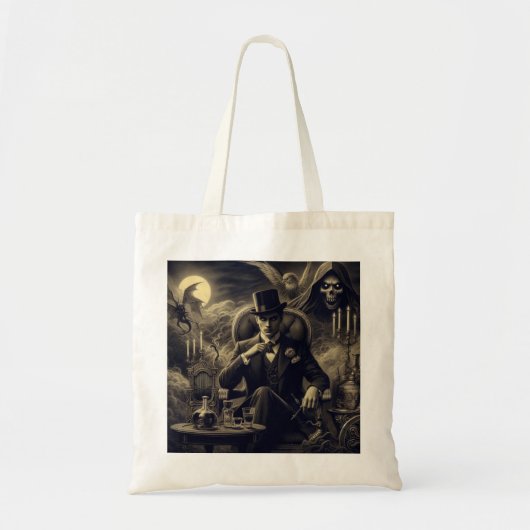 Spooky Halloween Steampunk Man in Fog Tote Bag Tragetasche (Vorne)