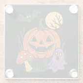Spooky Halloween Sticker Glasuntersetzer (Rückseite)