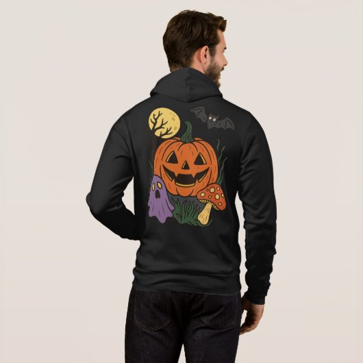 Spooky Halloween Sticker Hoodie (Schwarz voll)
