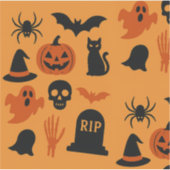 Spooky Halloween Sticker - Schwarz & Orange (Vorderseite)