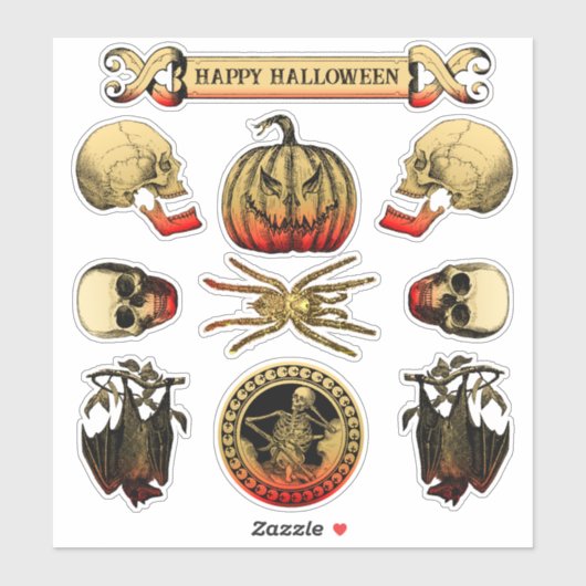Spooky Halloween Stickers Aufkleber (Blatt)