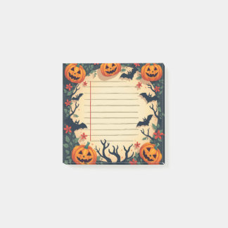Spooky Halloween Sticky Notes mit Pumpkins&Bats Post-it Klebezettel