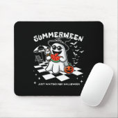 Spooky Halloween Summer Vibes Pumpkin Ghost T-Shir Mousepad (Mit Mouse)