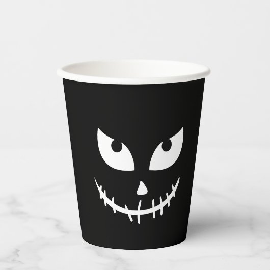 Spooky Halloween summerween black pumpkin Pappbecher (Vorderseite)