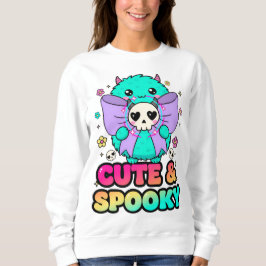 Spooky Halloween Sweatshirt with Skulls & Stars