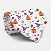 Spooky Halloween Symbole Funny Icons Muster Krawatte (Gerollt)