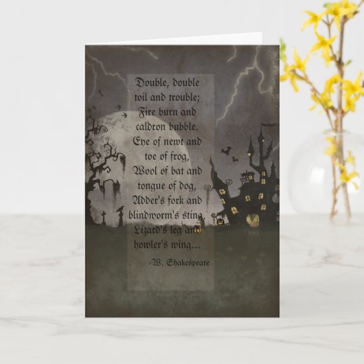 Spooky Halloween Szene Karte (Gelbe Blume)