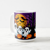 Spooky Halloween Szene mit Geistern Kaffeetasse (Vorderseite Links)