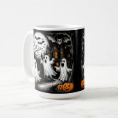 Spooky Halloween Szene mit Geistern Kaffeetasse (Vorderseite Links)