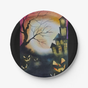Spooky Halloween-Szene Pappteller