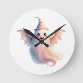 Spooky Halloween T - Shirt - Funny Ghost Runde Wanduhr