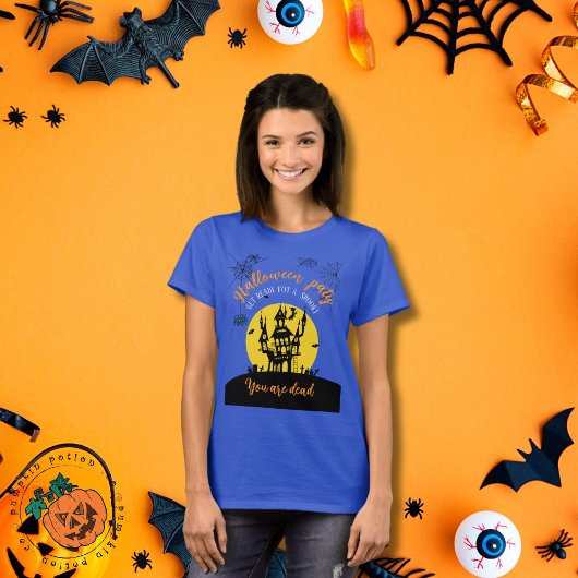 Spooky Halloween T - Shirt - Spuk Haus & Ghosting