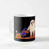 Spooky Halloween-Tasse - Kürbis, Ghost & Hexenmant Kaffeetasse (Vorderseite Links)