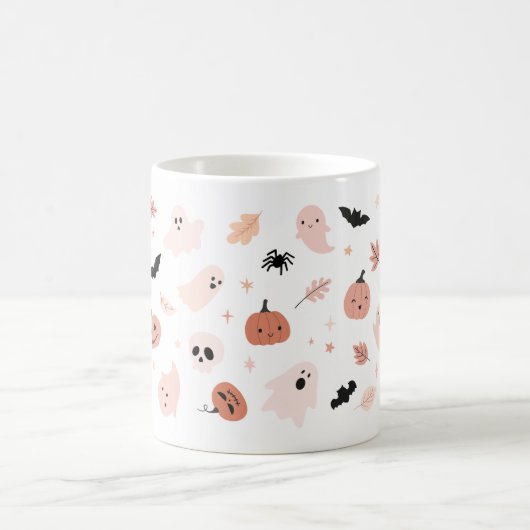 Spooky Halloween-Tasse - Kürbis, Ghost & Hexenmant Kaffeetasse (Mittel)