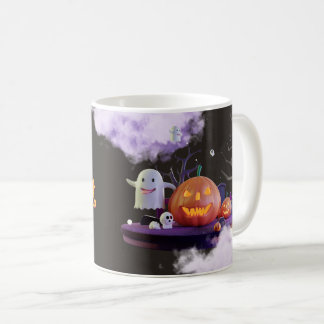 Spooky Halloween-Tasse - Kürbis, Ghost & Hexenmant Kaffeetasse