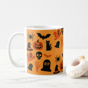 Spooky Halloween Tasse - Schwarz & Orange