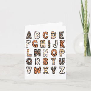 Spooky Halloween Teacher Alphabet Karte