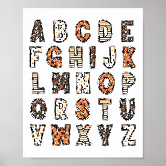 Spooky Halloween Teacher Alphabet Poster (Vorne)