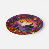 Spooky Halloween Teller Pumpkins und Spuk Haus (Schrägansicht)