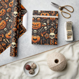 Spooky Halloween Thema Tile Geschenkpapier