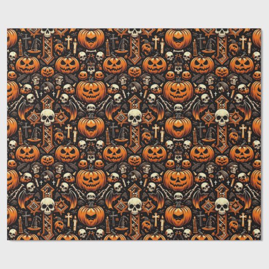 Spooky Halloween Thema Tile Geschenkpapier (Flach)