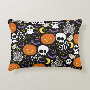 Spooky Halloween: Thematisches Hintergrunddesign. Dekokissen