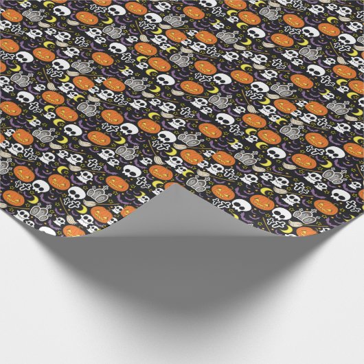 Spooky Halloween: Thematisches Hintergrunddesign. Geschenkpapier (Ecke)