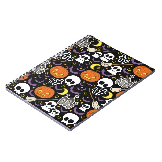 Spooky Halloween: Thematisches Hintergrunddesign. Notizblock (Linke Seite)