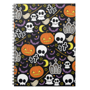 Spooky Halloween: Thematisches Hintergrunddesign. Notizblock