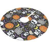 Spooky Halloween: Thematisches Hintergrunddesign. Polyester Weihnachtsbaumdecke (Schrägansicht)