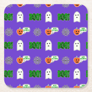 Spooky Halloween Theme Rechteckiger Pappuntersetzer