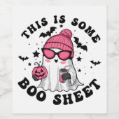 Spooky Halloween "This is some Boo Sheet" Party Weinetikett (Einzelnes Label)