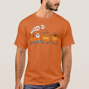 Spooky Halloween Train Boo Funny Ghost Pumpkin Tod T-Shirt