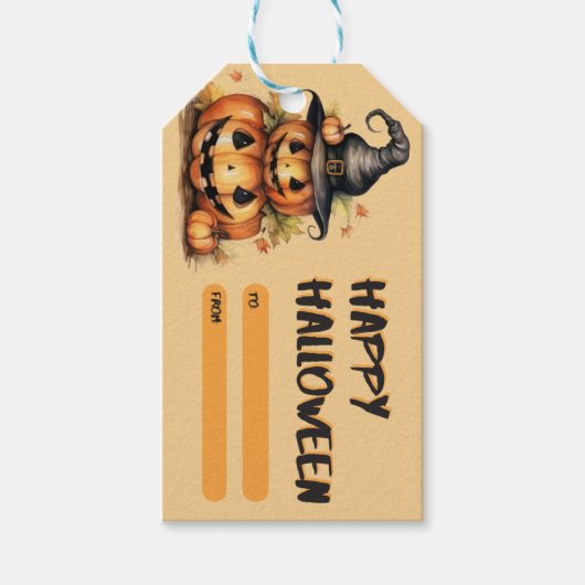 Spooky Halloween Treat Label Geschenkanhänger (Vorderseite)