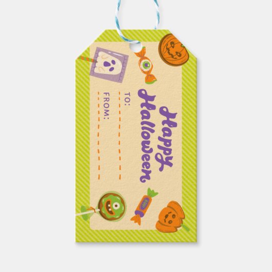 Spooky Halloween Treat Label Geschenkanhänger (Vorderseite)