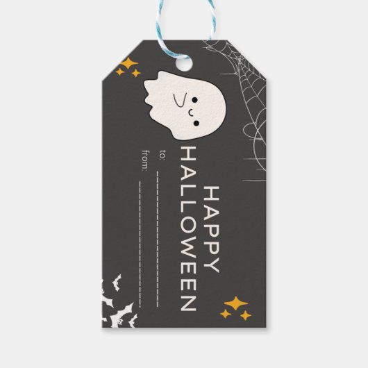 Spooky Halloween Treat Label Geschenkanhänger (Vorderseite)