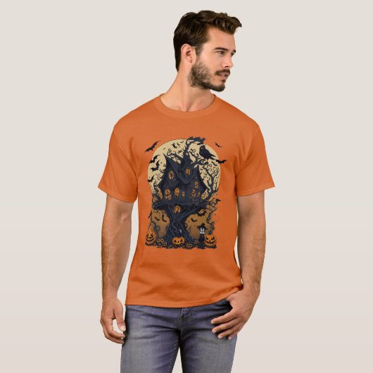 Spooky Halloween Treehouse Men-T - Shirt (Vorne ganz)