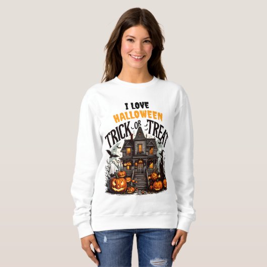 Spooky Halloween-Trick oder -Leckerei Sweatshirt (Vorne ganz)