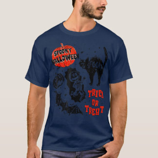 Spooky Halloween Trick oder Treat Pumpkin Skelett T-Shirt
